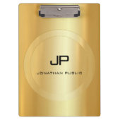 Custom Trendy Imitate Gold Monogram Elegant Classi Klemmbrett (Vorderseite)