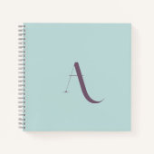 Custom Trendy Initial Name Pastel Blue Typografy Notizblock (Vorderseite)