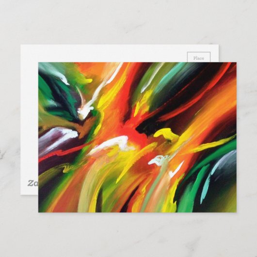 Custom Trendy Moderne Abstrakt Expressionist Postkarte (Vorne/Hinten)