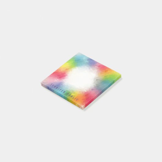 Custom Trendy Moderne Abstrakte Rainbow Art Post-it Klebezettel (angewinkelt)