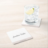 Custom Trendy Moderne Elegant Handschriftlich einf Rechteckiger Pappuntersetzer (Vor Ort)