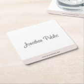 Custom Trendy Moderne Elegant Handschriftlich einf Rechteckiger Pappuntersetzer (angewinkelt)