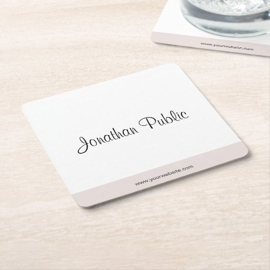 Custom Trendy Moderne Elegant Handschriftlich einf Rechteckiger Pappuntersetzer (angewinkelt)