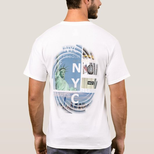 Custom Trendy Moderne Elegante New York City T-Shirt (Rückseite)