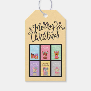 Custom Trendy Niedliche Hunde mit "Frohe Weihnacht Geschenkanhänger