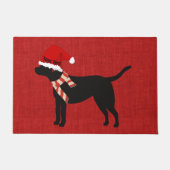 Custom Trendy niedlicher Hund schwarz Labrador rot Fußmatte (Vorderseite)