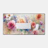 Custom Trendy Stylish Aquarell Flowers Template Schreibtischunterlage (Tastatur & Maus)