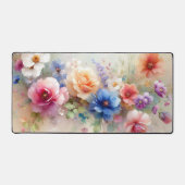 Custom Trendy Stylish Aquarell Flowers Template Schreibtischunterlage (Vorderseite)