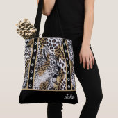 Custom Trendy Stylish Brown Schwarz-weiß Leopard Tasche (Von Nahem)