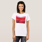 Custom Trendy Tree Red White Elegante Moderne T-Shirt (Vorne ganz)