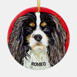 Custom Tri-Colored Cavalier King Spaniel Keramik Ornament