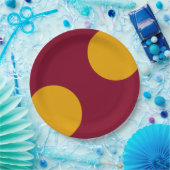 Custom Tri-Gold Maroon Party Plate Pappteller (Party)