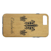 Custom Tribal Sea Turtle Imitats Wood Case-Mate iPhone Hülle (Rückseite (Horizontal))