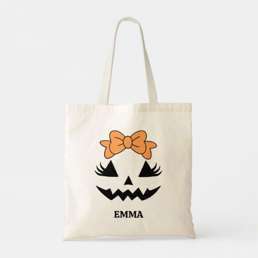 Custom Trick oder Treat Halloween Tote Bag für Mäd Tragetasche (Rückseite)