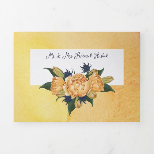 Custom Trifold Letter Fold wedding Invitation Dreifach Gefaltete Einladung (Cover)