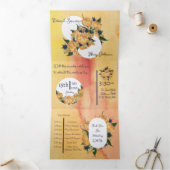 Custom Trifold Letter Fold wedding Invitation Dreifach Gefaltete Einladung (Innenseite)