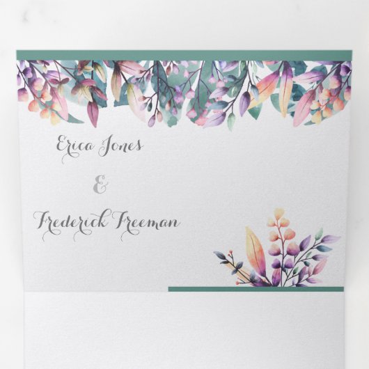 Custom Trifold Letter Fold Wedding Invitation Dreifach Gefaltete Einladung (Innen Erste Seite)