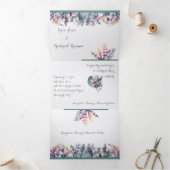 Custom Trifold Letter Fold Wedding Invitation Dreifach Gefaltete Einladung (Innenseite)