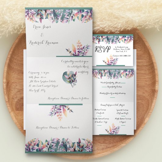 Custom Trifold Letter Fold Wedding Invitation Dreifach Gefaltete Einladung