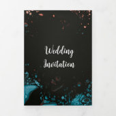 Custom Trifold Wedding Einladung (schwarz) (Cover)