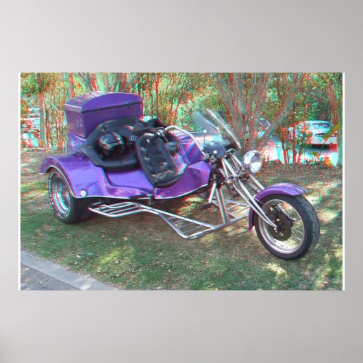 Custom Trike 3D Anaglyph Foto Poster (Vorne)