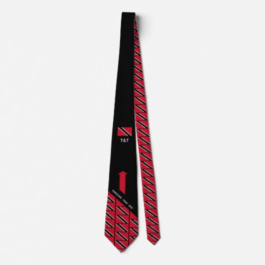 Custom TRINIDAD FLAG Monogram Neck Tie Krawatte (Vorderseite)