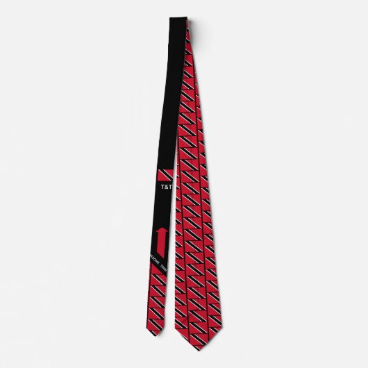 Custom TRINIDAD FLAG Monogram Neck Tie Krawatte (Rückseite)