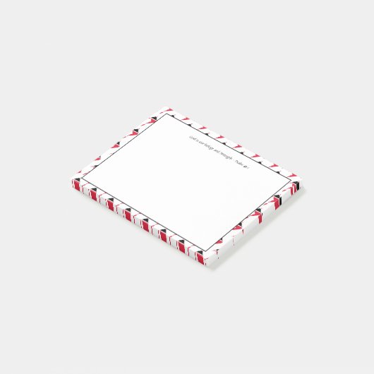 Custom TRINIDAD TOBAGO Post-it Klebezettel (angewinkelt)