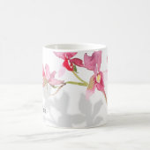Custom Tropenrosa Orchid Floral Shadow  Kaffeetasse (Mittel)
