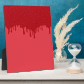 Custom Tropfen Red Tabletop Plaque mit Easel Fotoplatte (Seite)