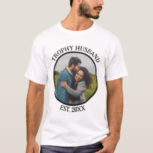 Custom Trophy Husband Valentinstag Foto T-Shirt