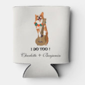 Custom Tropical Beach Dog Wedding Dosenkühler (Vorderseite)