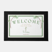 Custom Tropical Beach House Palm Tree Door Mat Fußmatte (Vorderseite)