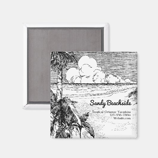 Custom Tropical Beach Small Business Magnet (Vorderseite/Rückseite)