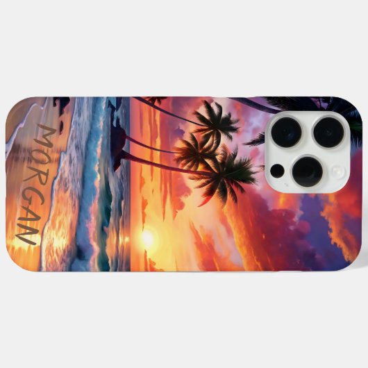 Custom Tropical Beach Sunset | Küstenkunst Case-Mate iPhone Hülle (Rückseite (Horizontal))