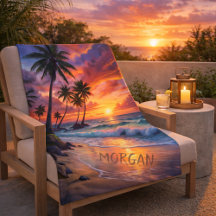 Custom Tropical Beach Sunset | Küstenkunst
