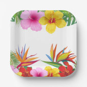 Custom Tropical Blume Hibisken Party Pappteller (Vorderseite)