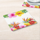 Custom Tropical Blume Hibisken Party Rechteckiger Pappuntersetzer (angewinkelt)