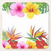 Custom Tropical Blume Hibisken Party Rechteckiger Pappuntersetzer (Vorderseite)