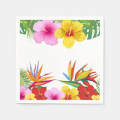 Custom Tropical Blume Hibisken Party Serviette (Vorderseite)