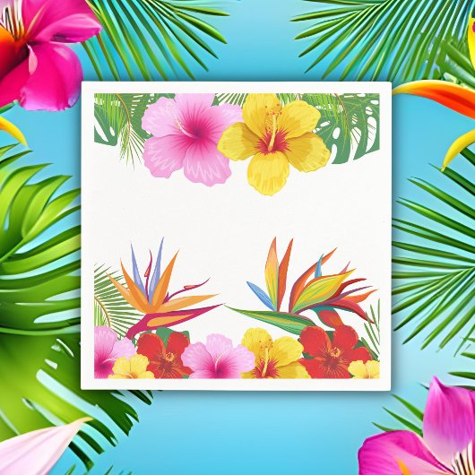 Custom Tropical Blume Hibisken Party Serviette