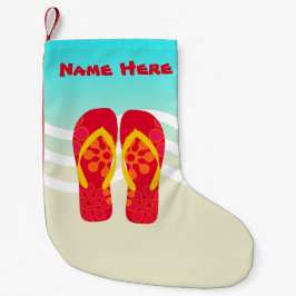 Custom Tropical Christmas Flip Flops Beach Urlaub Kleiner Weihnachtsstrumpf