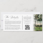 Custom Tropical Destination Boarding Pass Hochzeit Einladung (Rückseite)