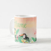 Custom Tropical Flamingo Design Coffee Tasse Cup (Vorderseite Links)