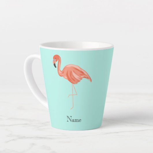 Custom Tropical Flamingo Milchtasse (Linke Ecke)