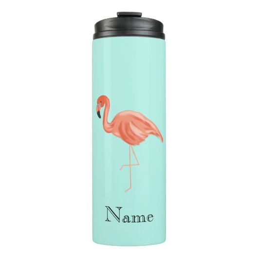 Custom Tropical Flamingo Thermosbecher (Vorderseite)