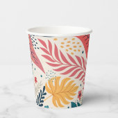 Custom Tropical Floral Paper Cups - Bulk Event Pappbecher (Rückseite)