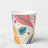 Custom Tropical Floral Paper Cups - Bulk Event Pappbecher (Links)
