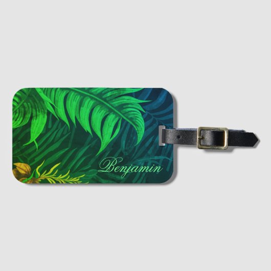 Custom Tropical Hawaii Muster Gepäckanhänger (Vorderseite (Horizontal))