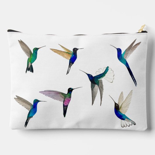 Custom Tropical Hummingbirds Zubehörtasche (Rückseite)